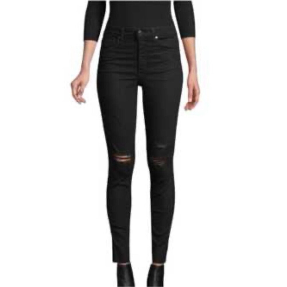 Joe's Jeans Black Skinny Ripped Knee Jeans